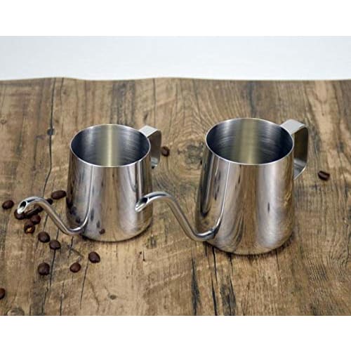 FAROL Coffee Pot, Stainless Steel, Silver, Narrow-Mouth Gooseneck, Commercial Use (Silver, 250ml)