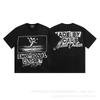 Unisex Vintage American Style Loose Fit Cotton Tee With Embellished Letter Print Round Neck Short Sleeve