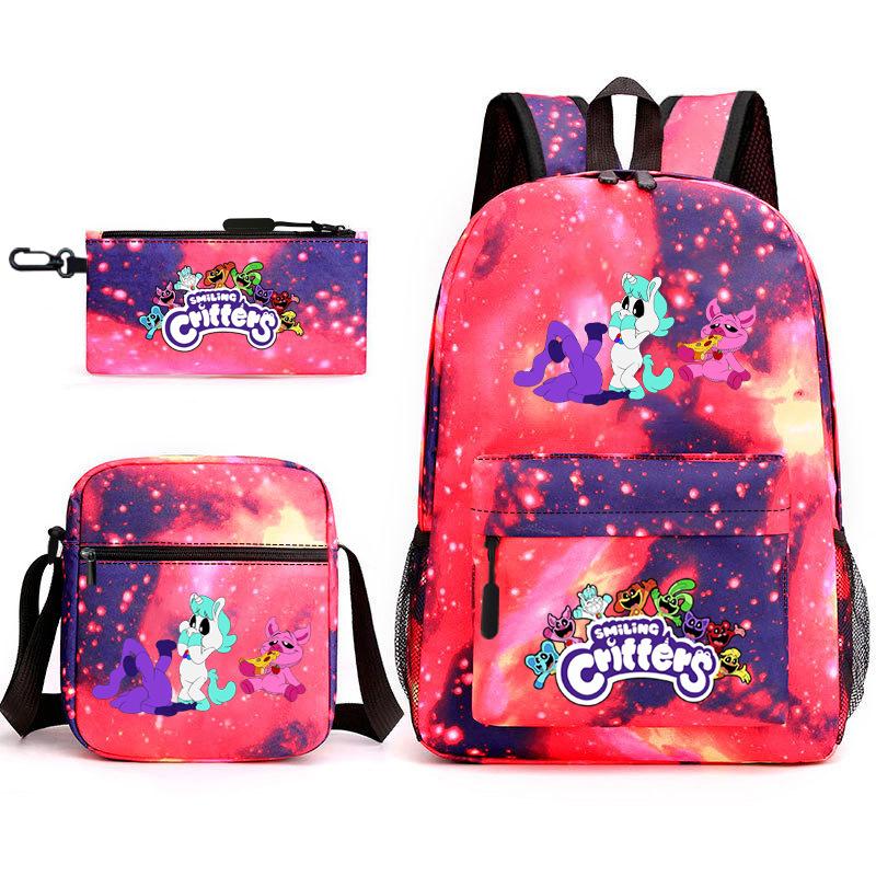School season starry sky primary school student schoolbag smiling animal leisure backpack