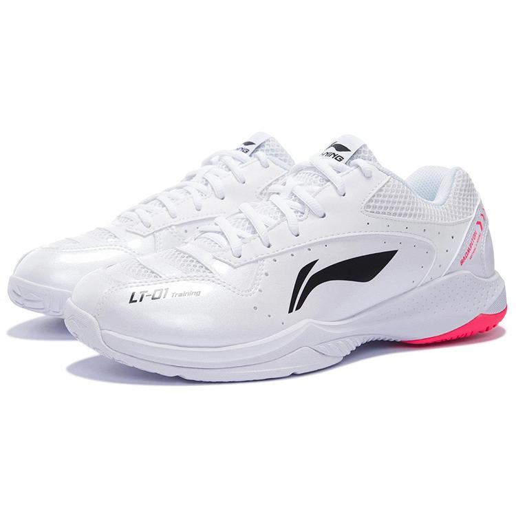 Li Ning Thunder Trainings Slipbestendig Slijtvast Dekking Ondersteuning Lage top Badminton Schoenen Unisex Wit AYTS024-1