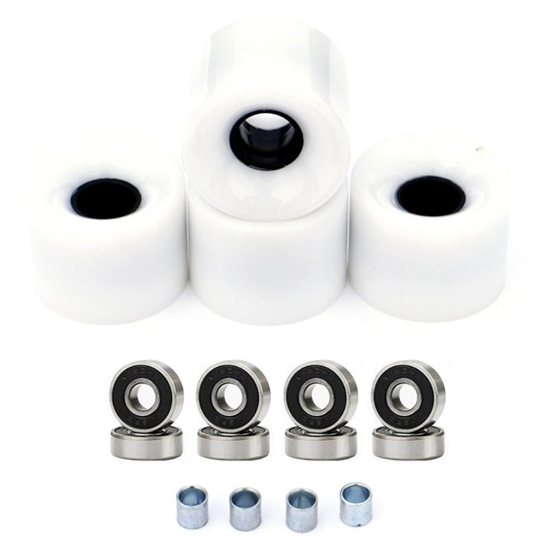 4 Pack Longboards Skateboard Wheels Cruising Wheel Set with Bearings and Spacers, Longboards Wheels PU Wheel Replacement