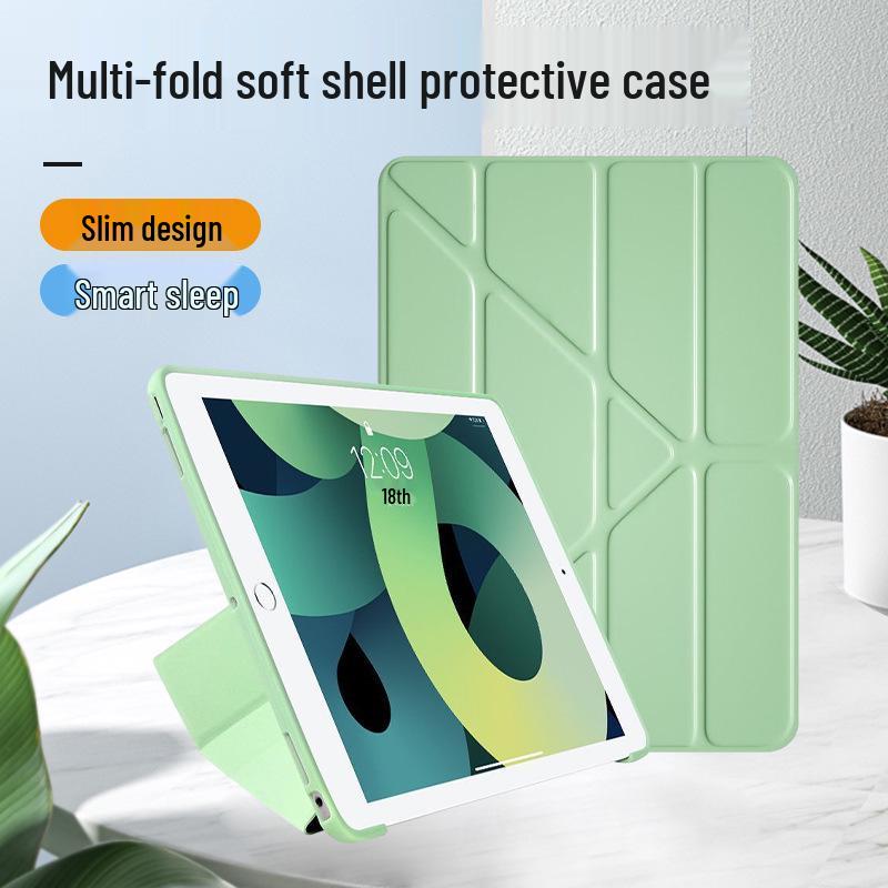 Silicone Full Coverage Foldable Soft Shell Case for iPad 9.7, 10, 10.2, Air 4 10.9, and Pro 11