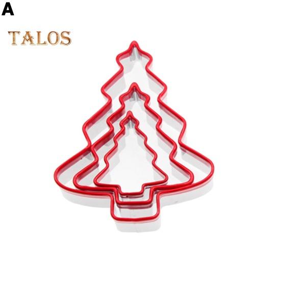 3Pcs Biscuit Mold Durable Stainless Steel Christmas Tree Star Shaped Cookie Cutter for Festive Holiday