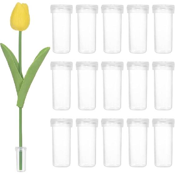 

M METERXITY Набор из 50 штук цветочных пробирок, 1,6 дюйма 7 мл пластиковые пробирки для цветов с крышками для цветочных композиций 2.8 Inch прозрачный