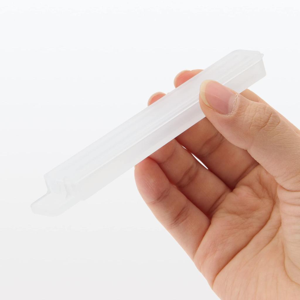 MUJI Polypropylene Bag 12cm Wide x Deep x 1cm Pack of 5 Clips, Semi-Transparent, Large, 1.5cm High, 12057086,