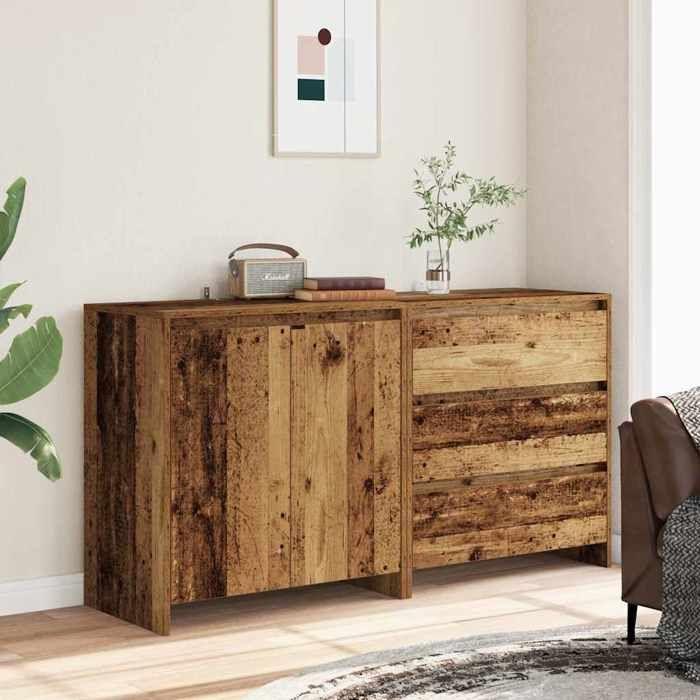 VidaXL Buffet 2 pcs vieux bois bois d'ingénierie 3329177