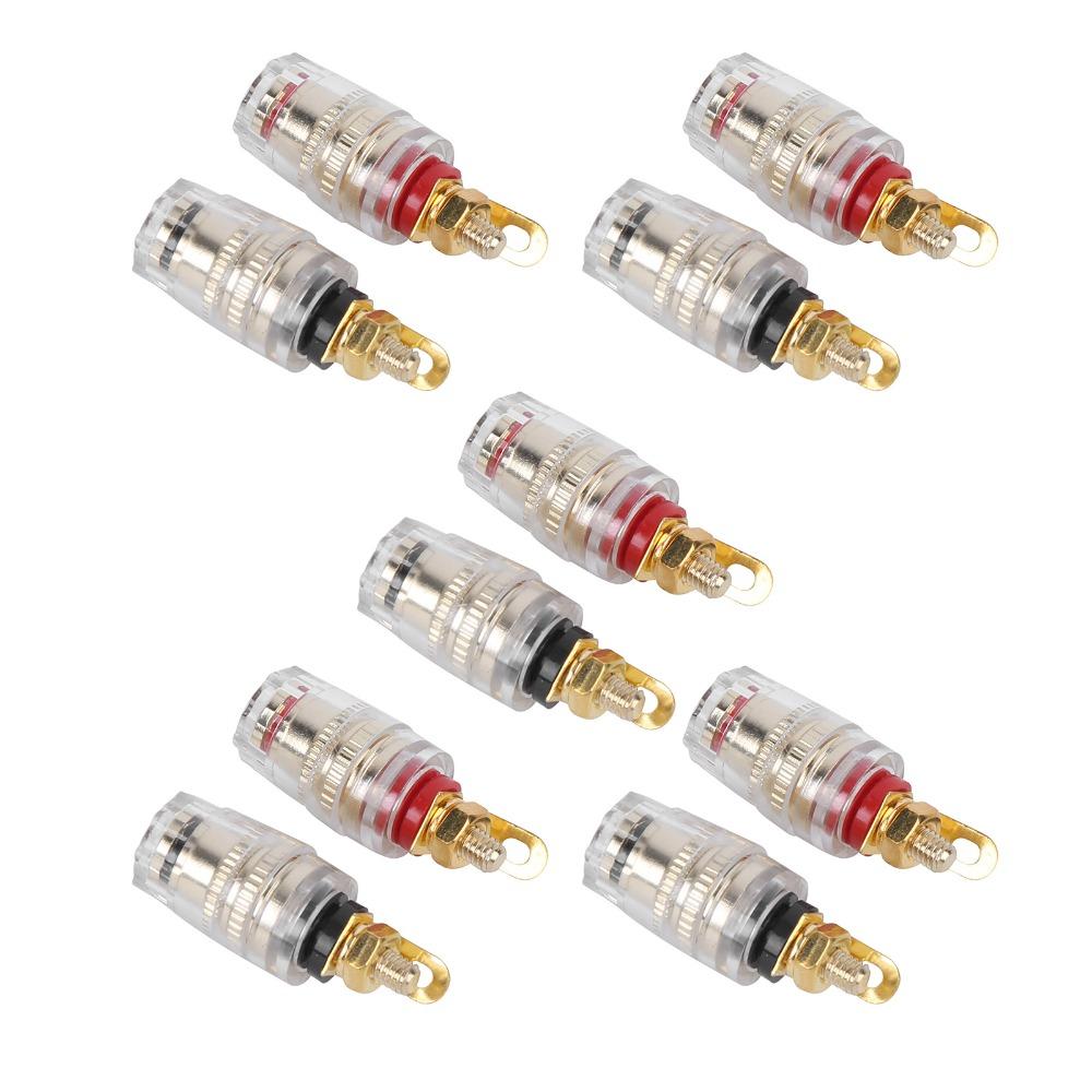 10Pcs Copper-gold Plated Speaker Terminal Binding Post Amplifier Terminal  Amplifier Connections