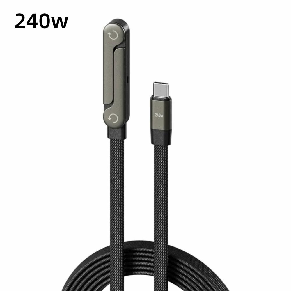 

со Встроенной Подставкой для Телефона Кабель для Быстрой Зарядки 240 Вт Боковое Зарядное Устройство для Телефона для Смартфонов Планшетов Type-C--Type-C