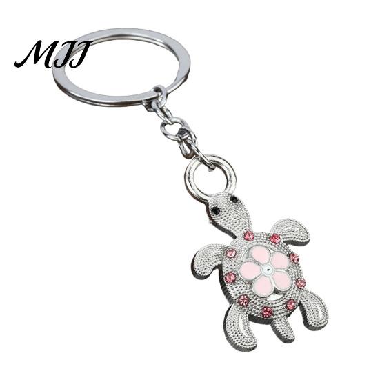 Alloy Key Ring Rhinestone Flower Turtle Keychain, Luxury Car Holder Ring, Keychain Pendant for Backpacks Handbag Decoration