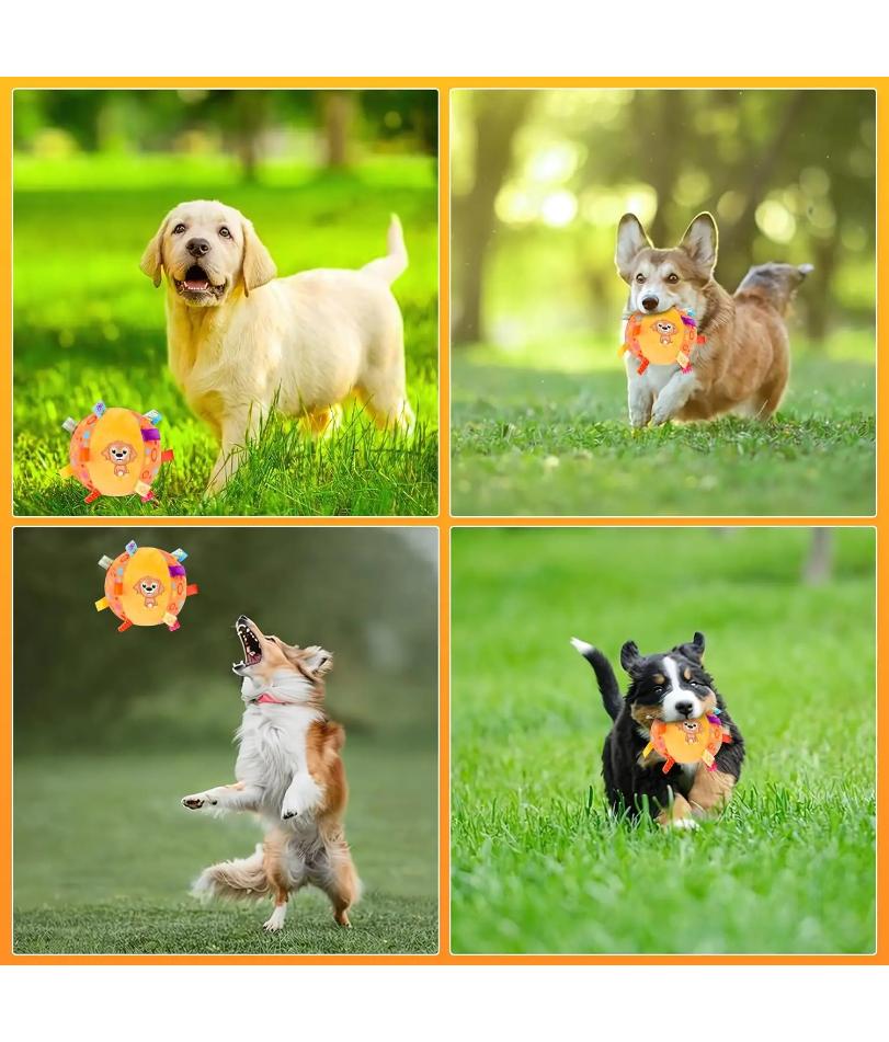 Dog Interactive Sound-Making Ball Toys With Labels, Soft-Filled Puppy Toys, Built-In Bells, Dog Chewing Toys