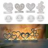 Heart Candlestick Molds Love Heart Candle Holder Molds with Base for DIY Craft Tealight Candle Holder Room Decorations