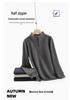 Women's Loose Fit Half-Zip Stand Collar Hoodie - Long Sleeve Solid Color Outerwear for Spring and Autumn