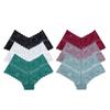 Women Embroidery Lace Panties Sexy Low-waist Briefs Thong G-String Lingerie 6pc