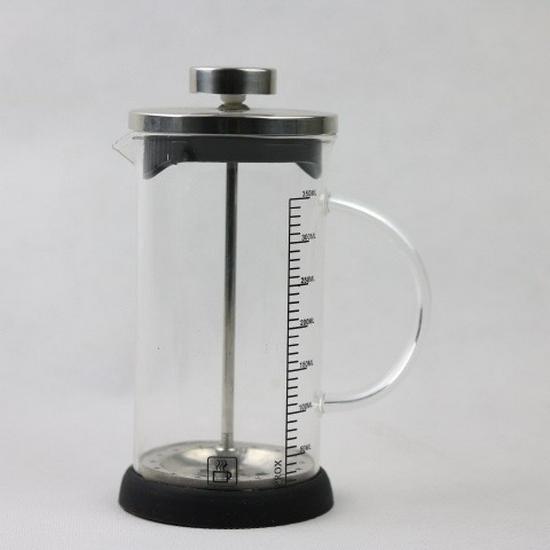 Heat-Resistant Glass Handle French Press Coffee Pot with Measuring Cup