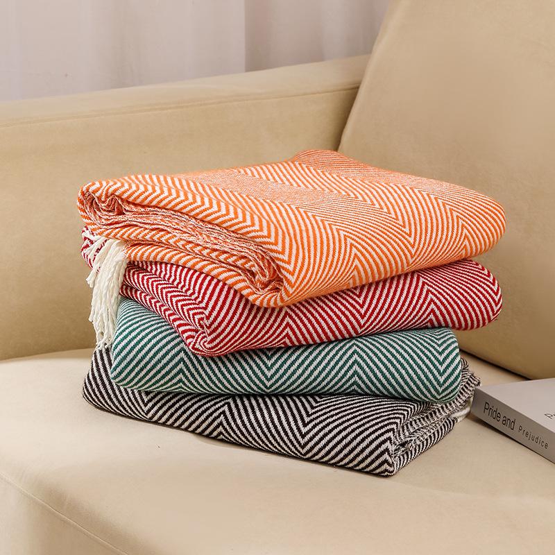 Multi-Purpose Woven Blanket: Sofa Throw, Bed Runner, Air Conditioning Shawl, Summer Cool Nap Blanket