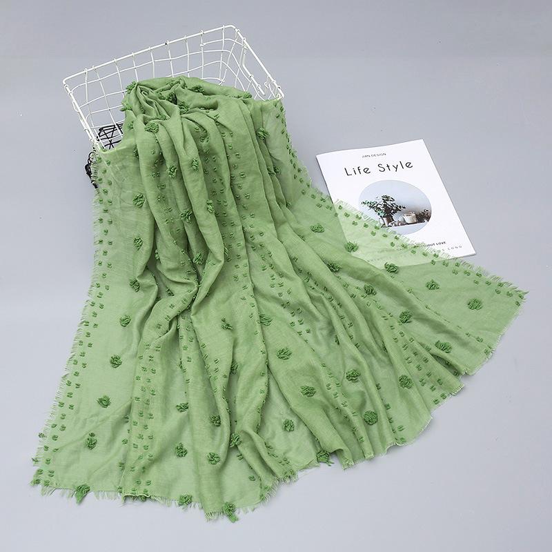 

Роскошный помпон хлопковый хиджаб шарф женский длинный платок мусульманская повязка на голову макси исламский Sjaal Femme Bufandas 185*80 см