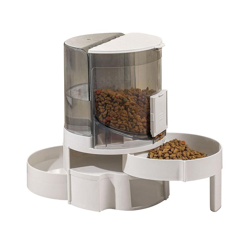 Cat and dog feeder dry and wet separation double layer can be stored anti-upset multi-functional feeding and drinking device