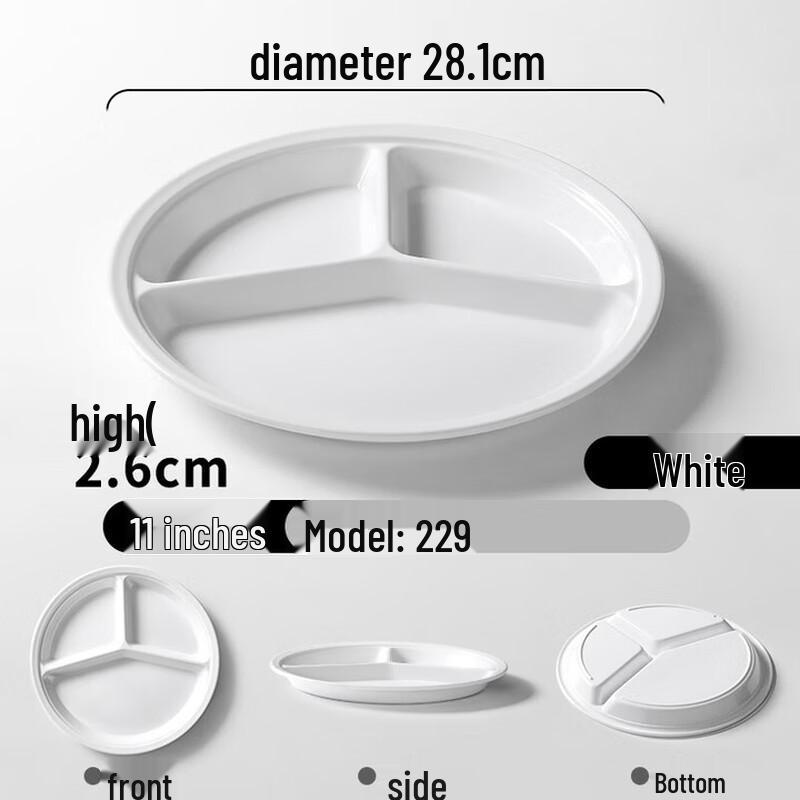 Commercial Melamine Four-Compartment Canteen Tray