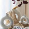 Donut Shaped Ceramic Vase Solid Color Minimalist Style Flowerpot Wedding Flower Arrangement Office Home Decoration 3sizes