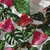 Japanese Ins Watermelon Print Summer Short-Sleeved Flower Shirt Men'S And Women'S Retro Ruffian Handsome Hawaiian Beach Couple Shirt