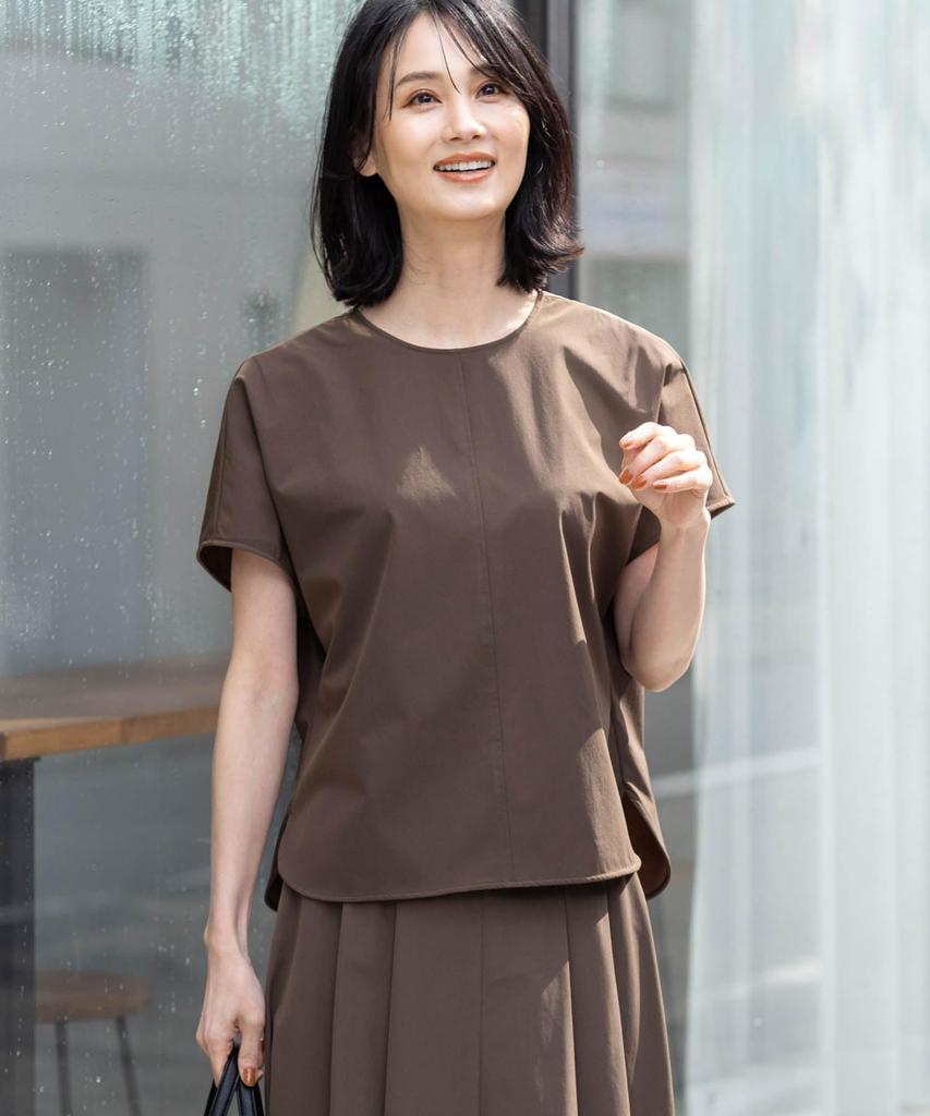 AC by Alpha Cubic Stretch Nylon Rush Blouse UV Size Mocha Bi-Motion (Cooling, Protection, Water-Repellent) Women's, 353783,