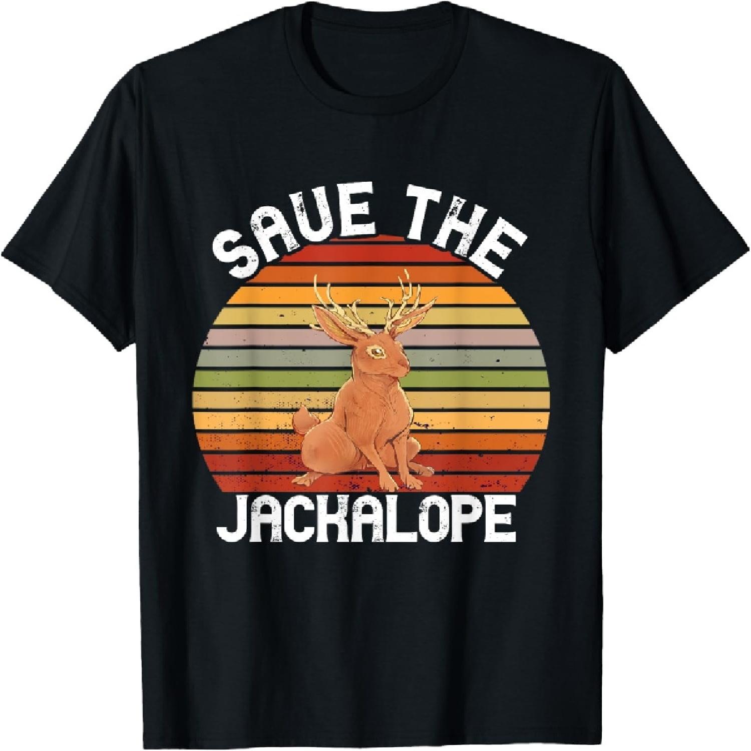 Jackrabbit Cryptozoology Save Jackalope Retro Cryptid Rabbit T-Shirt S