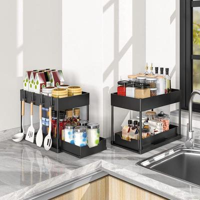 Under-Sink Organizer Bathroom Storage Rack Strong Load-bearing Rustproof Easy To Install 2 Tier Cabinet Organizer Shelf