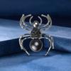 Halloween Rhinestone Spider Brooches for Women Unisex Pearl Animal Pins Event Party New Gifts Decoration Clothes Accessories