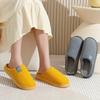 Unisex Winter Warm Slip-On Slippers with Non-Slip Rubber Sole - Plush Fabric Indoor House Shoes for Home