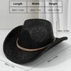 Unisex Elegant Brushed Top Hat YK Style Cowboy Hat, Metal Round Accessories Belt Bonfire Party