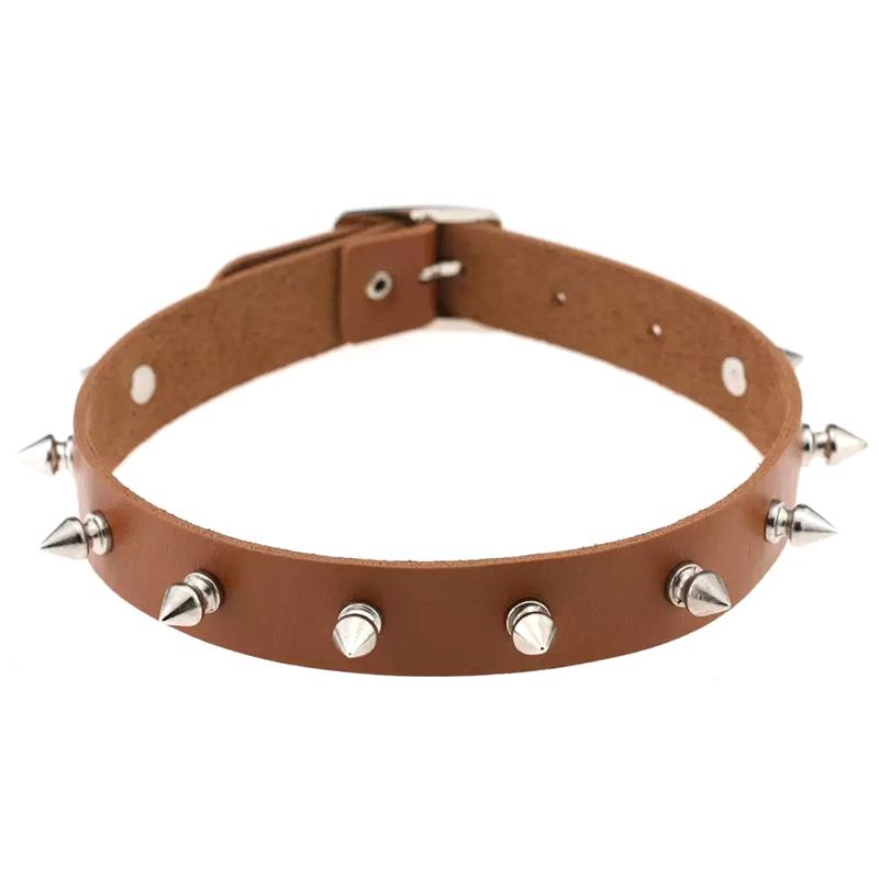 Koženkový Choker Náhrdelník Pro Ženy Muže Cool Punk Gotický Biker Límec S Cvočky Rockový Náhrdelník Rave Šperky