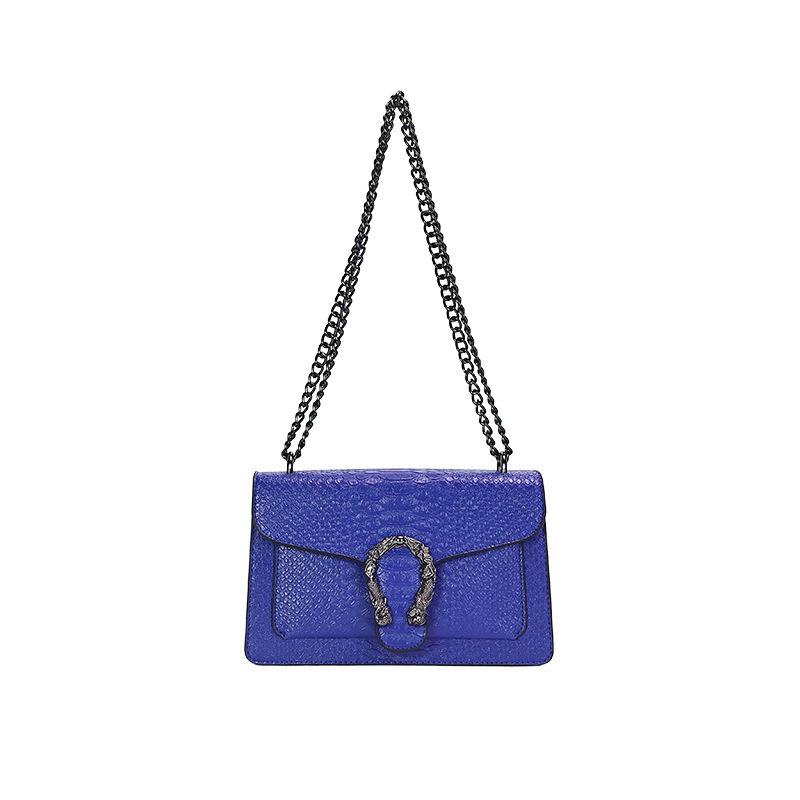 

Сумка под мышкой 2025 новая модная сумка-мессенджер на цепочке с крокодиловым узором, универсальная женская сумка на плечо синий