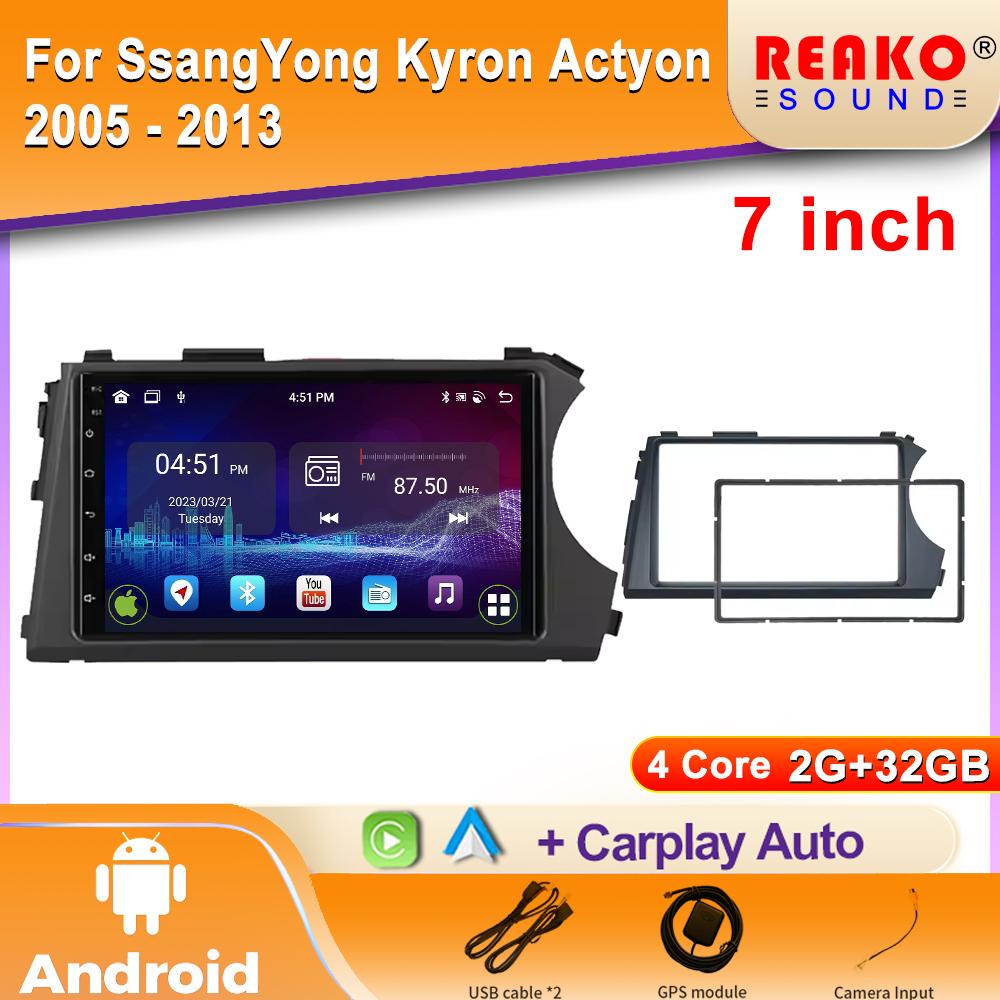 Autoradio Android für SsangYong Kyron Actyon 2005–2013 GPS-Navigation Stereo Auto Wifi Multimedia-Player Bluetooth 2Din BT