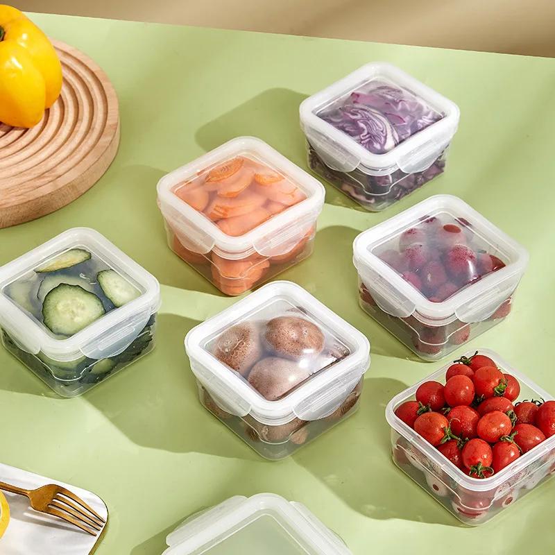 Plastic Storage Box Food Transparent Organizer 350ml Storage Box Film Food Storage For Keep Fresh for Kitchen Vegetable Fruit