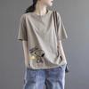 Brand Discount Store Genuine Goods Women Clothes Pure Cotton Short Sleeve Top Plus Size Loose Casual Print Summer T-shirt Tide