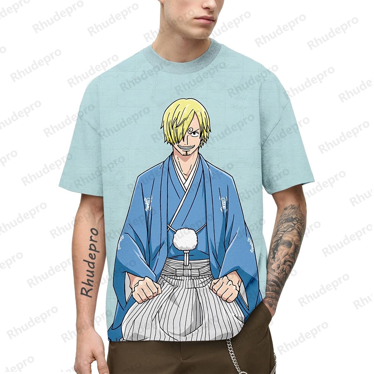 

2025 Popular Anime T-Shirt 3d Japan Men Short Sleeve One Piece Luffy Shirt Printed Men s Cosplay Clothing Tops XS