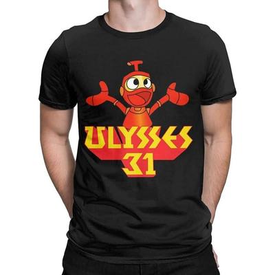 DOO MJUGG NONO The Robot Ulysses 31 T Shirts Men's Pure Cotton Novelty T-Shirts Crew Neck Cartoon Tee Shirt Short Sleeve Idea