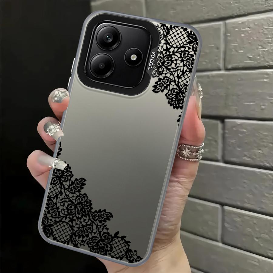 

Black Lace Patter Fashion Back Phone Cover Case for Xiaomi Redmi Note 14 11 12 Pro 11s Note 13 Pro Plus 12s Redmi Note 12 4G