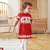 Toddler Kids Christmas Deer Knitted Crochet Princess Party Dress