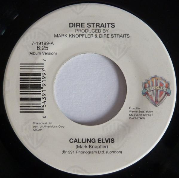 

7inch Record DIRE STRAITS - Calling Elvis 719199 Warner Bros. Re 1991 US Rock Used