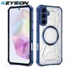 KEYSION Transparent Magnetic Case for Samsung A55 5G A35 A25 A15 Silicone+PC Shockproof Phone Back Cover for for Galaxy A05S
