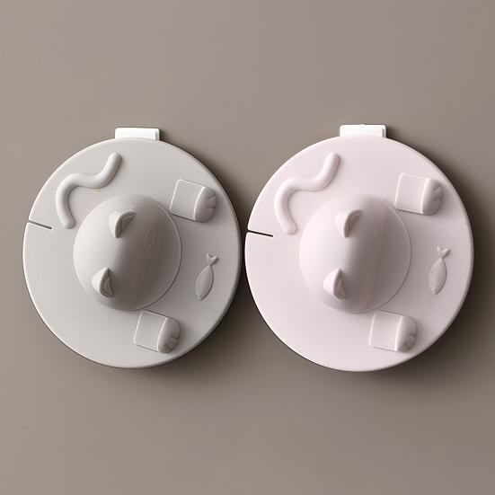 Silicone Cup Lid Cat Design Spill Proof Cup Cover with Tea Bag Slot Heat Resistant Non-Slip Microwave Safe Mug Cover for Coffee Tea Milk Cups