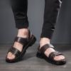 Herrenschuhe Sommer Echtleder Sandalen Herren Fahren Atmungsaktive All-Match Strandschuhe Rutschfeste Außenbekleidung
