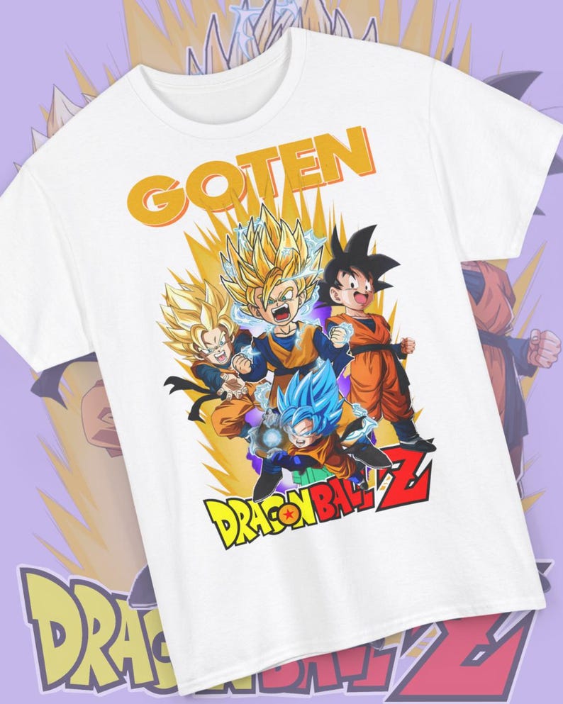 

Dragon Ball Z Goten All Super Saiyan Forms Vintage Oversized T-Shirt | Unisex Anime Streetwear Tee 4XL