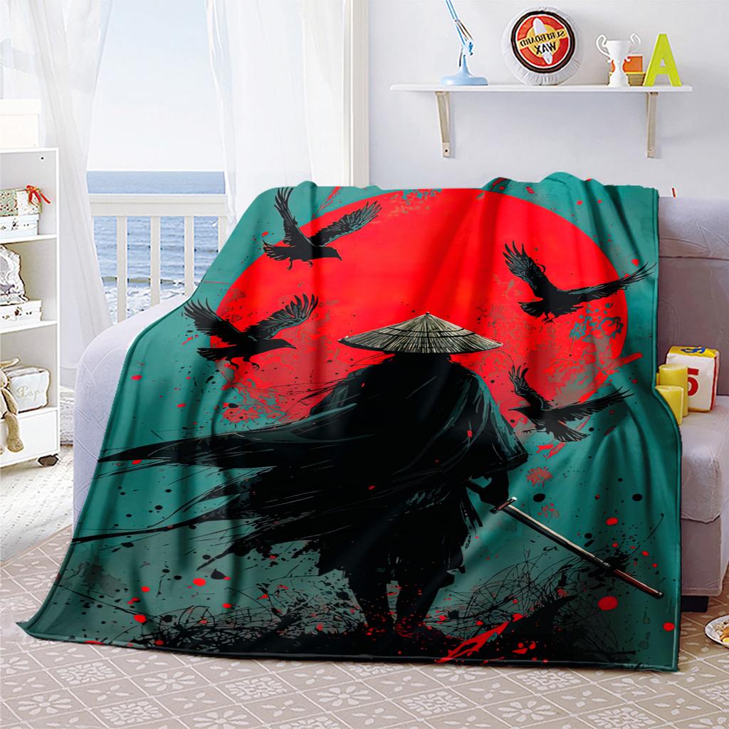 1PC Samurai Warrior Cosplay Costume Blanket Soft Comfortable All Seasons Perfect Sofa Office Travel Home Gift Idea