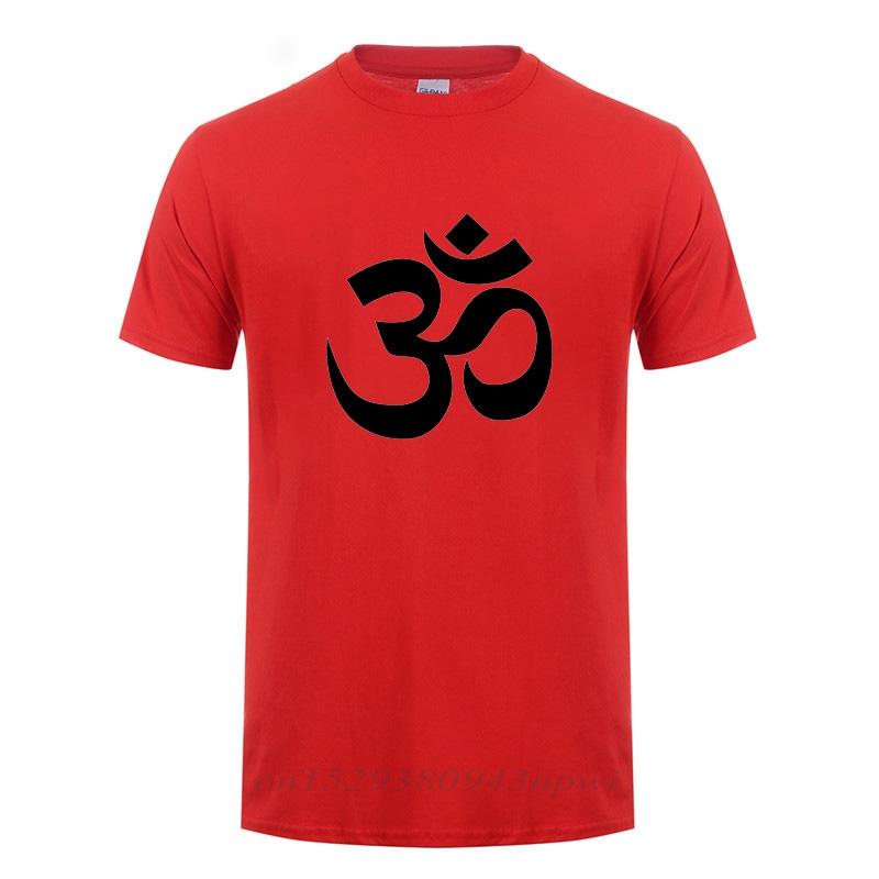 OM AUM SYMBOL  Relaxation TShirt For Male Men Funny Cotton Short Sleeve Streetwear JN BUDDHISM OM MANI PADME HUM T Shirt
