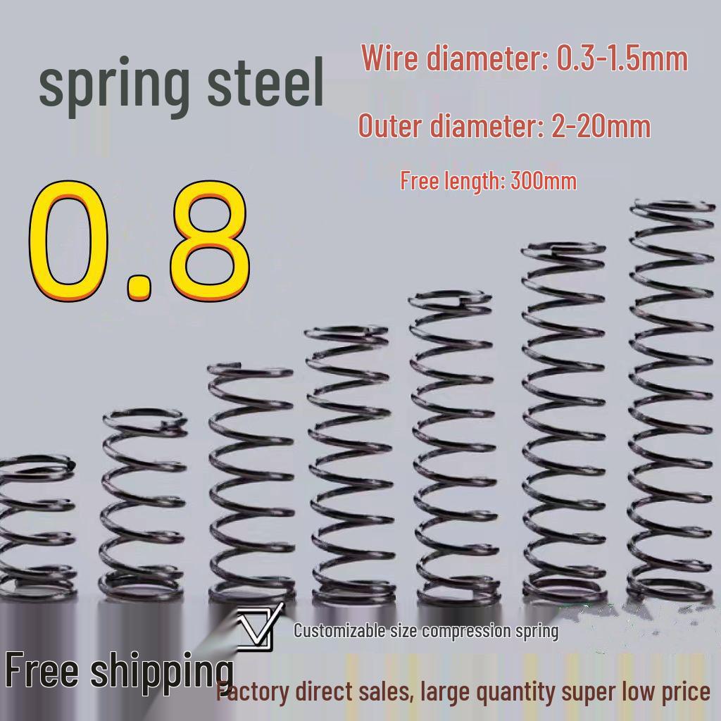 High Elasticity Spring Steel Shock-Absorbing Compression Spring, 0.8mm Wire Diameter