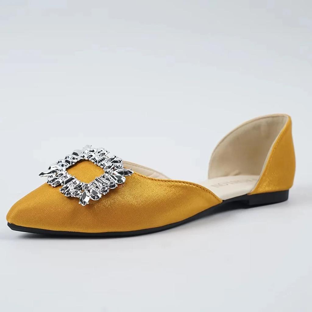 Pantofi de damă la modă 2024 Pantofi de damă cu înaltă calitate Pantofi de damă de înaltă calitate Cristal Pantofi de zi cu zi pentru femei Pantofi sexy cu vârf ascuțit cu tocuri joase