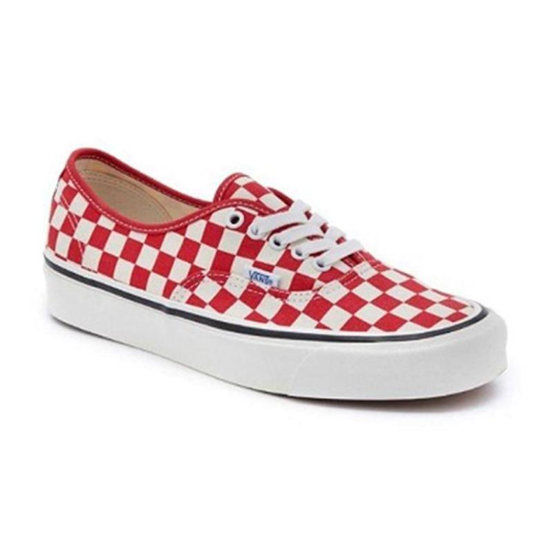 Vans Authentic Anaheim Factory Checkerboard Unisex Low Top Sneakers Red VN0A38ENVL1