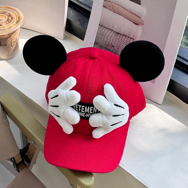 Original homemade cartoon cover face Mickey parent-child baseball cap polished cotton children's cap outdoor outing hat